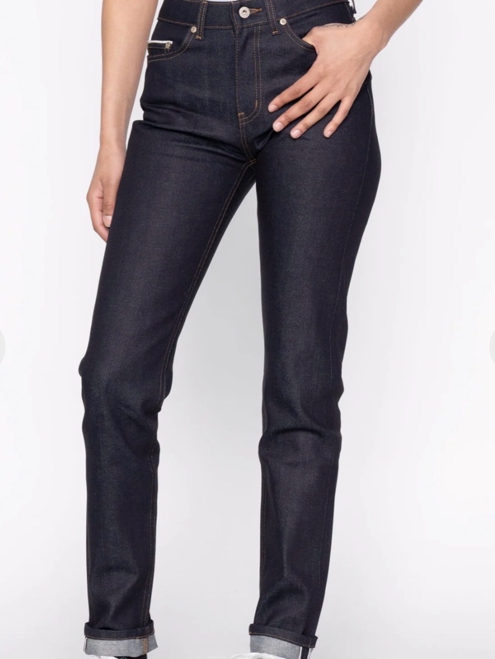 Naked & Famous Denim Dark Blue Skinny Jeans size 27 The High Skinny